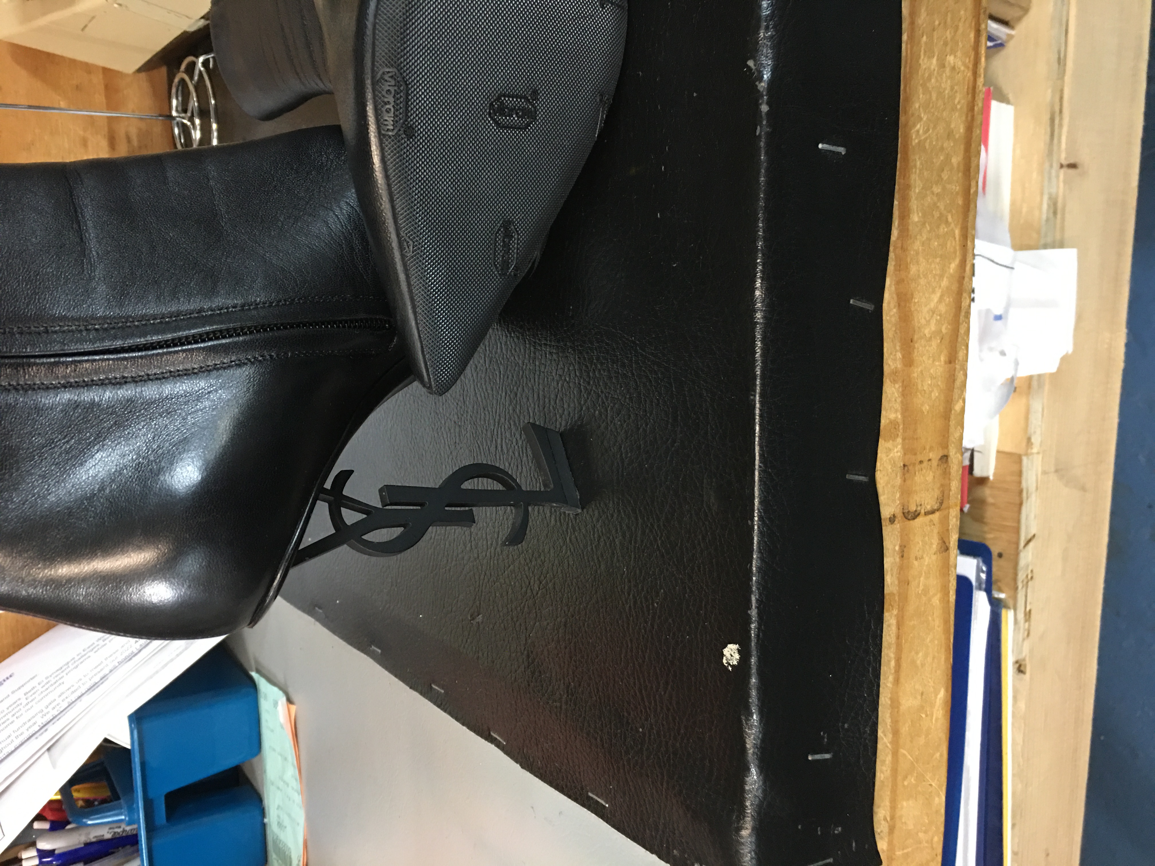 Saint Laurent YSL black leather boot